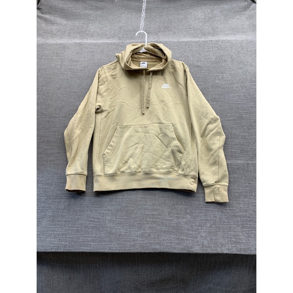 Nike Club Hoodie Mens Small Parachute Beige Fleece Lined Walking Standard Fit